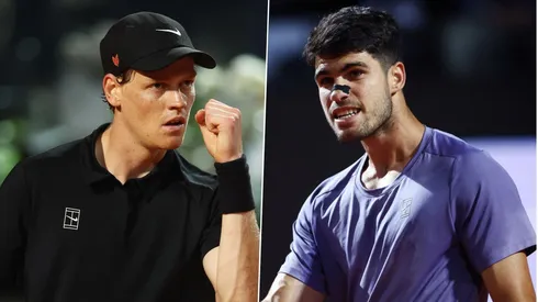 Jannik Sinner y Carlos Alcaraz en el Masters 1000 de Roma.