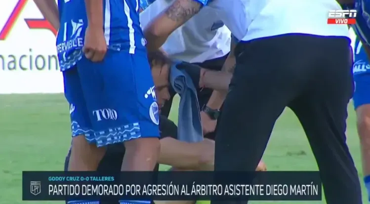 Así quedó Diego Martín en un duelo jugado en febrero de 2025. (Captura ESPN).