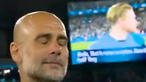 Pep Guardiola no pudo contener la emoción en la despedida de Kevin De Bruyne del Manchester City.