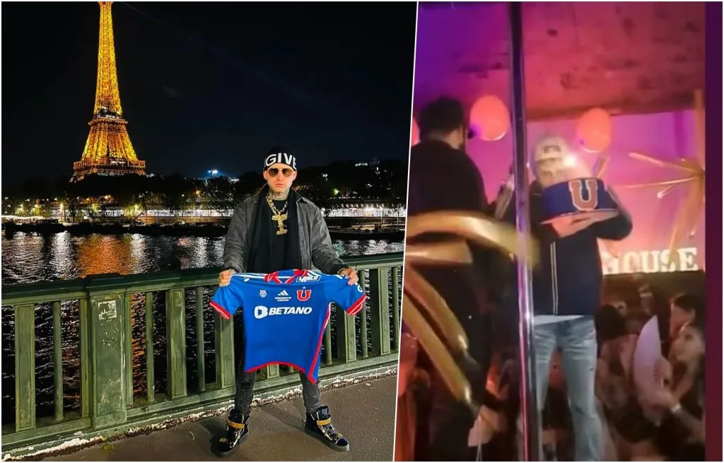 Ben Bulgari lleva su camiseta de U de Chile por el mundo.