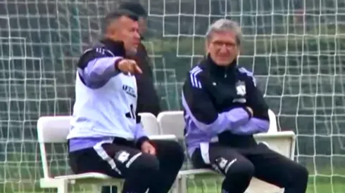 Almirón y Morón conversaron por un largo rato en el Monumental.