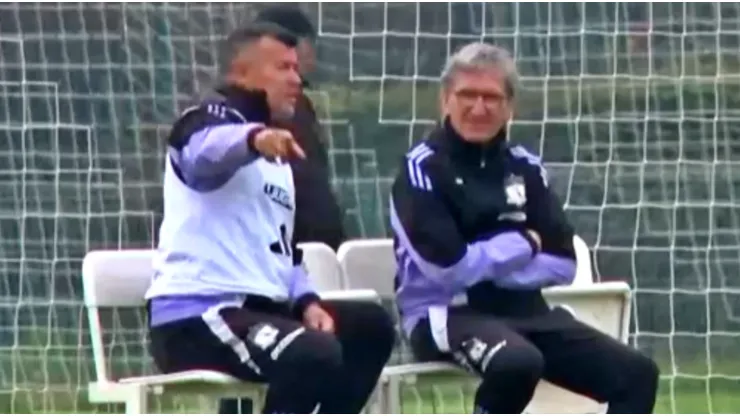 Almirón y Morón conversaron por un largo rato en el Monumental.