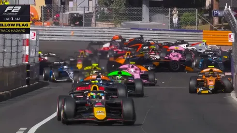 Choque masivo en el GP de Mónaco de la F2.