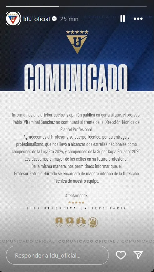 Captura Instagram LDU.