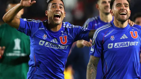 Leandro Fernández y Matías Zaldivia festejaron ante Estudiantes de La Plata.