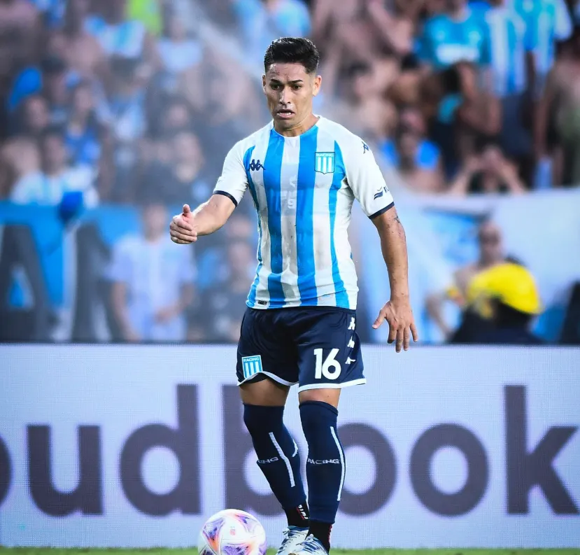 Óscar Opazo en acción con Racing Club, donde anotó un gol ante San Martín de Formosa en la Copa Argentina. (Captura Instagram).