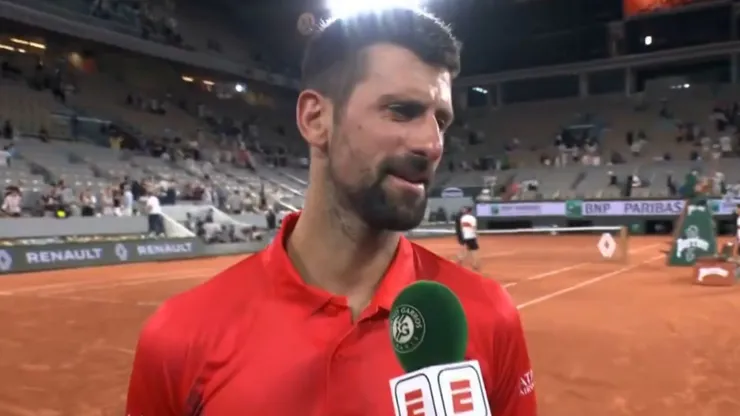 Djokovic se entera en vivo del triunfo del PSG.
