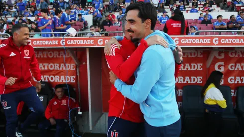 El saludo de Gustavo Álvarez con Paqui Meneghini.