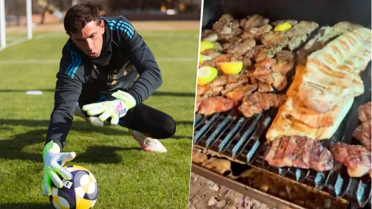 Dibu Martínez mostró el asado que preparó Argentina en la previa al partido contra Chile
