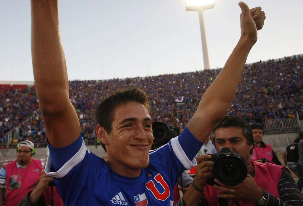 Matías Rodríguez también celebró ante Colo Colo aquel maravilloso día para los azules. (MARCELO HERNANDEZ/PHOTOSPORT).