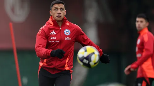 Alexis en las prácticas de La Roja.