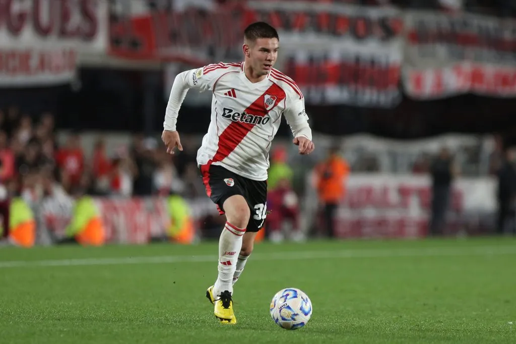 Franco Mastantuono en River: puede ser récord con Argentina ante Chile.
