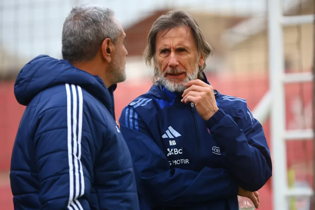 Ricardo Gareca con Pablo Milad en Pinto Durán. (Jonnathan Oyarzun/Photosport).