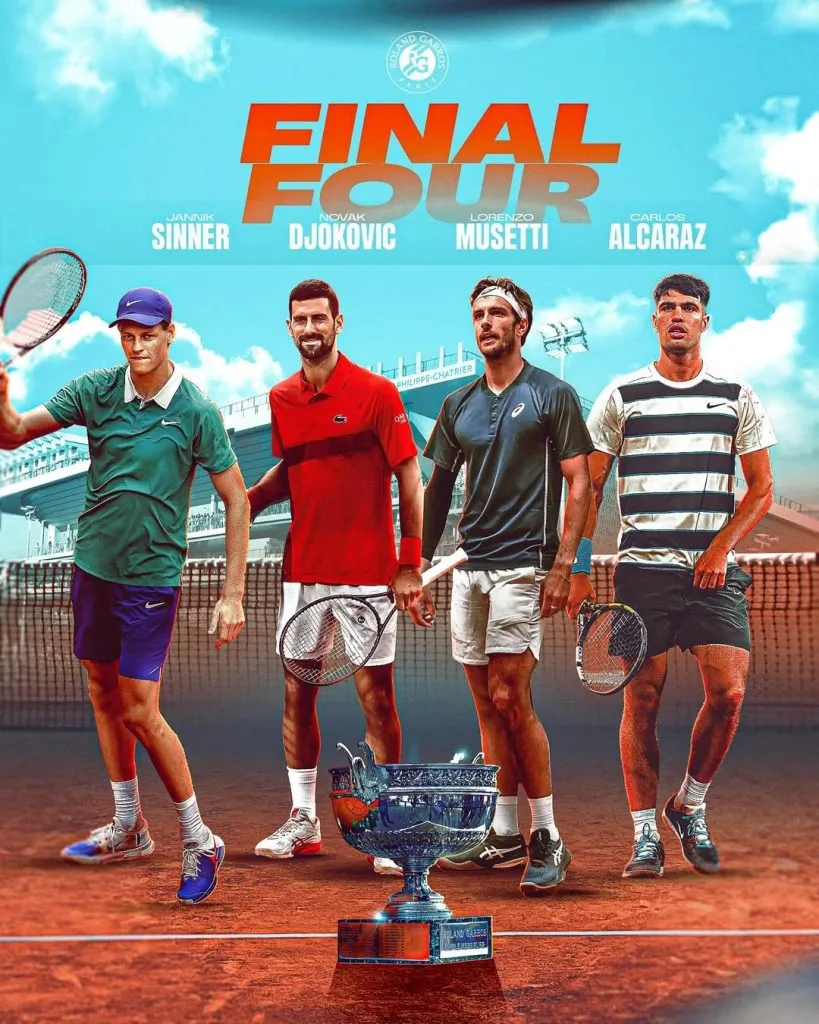 Los semifinalistas de Roland Garros (Instagram).