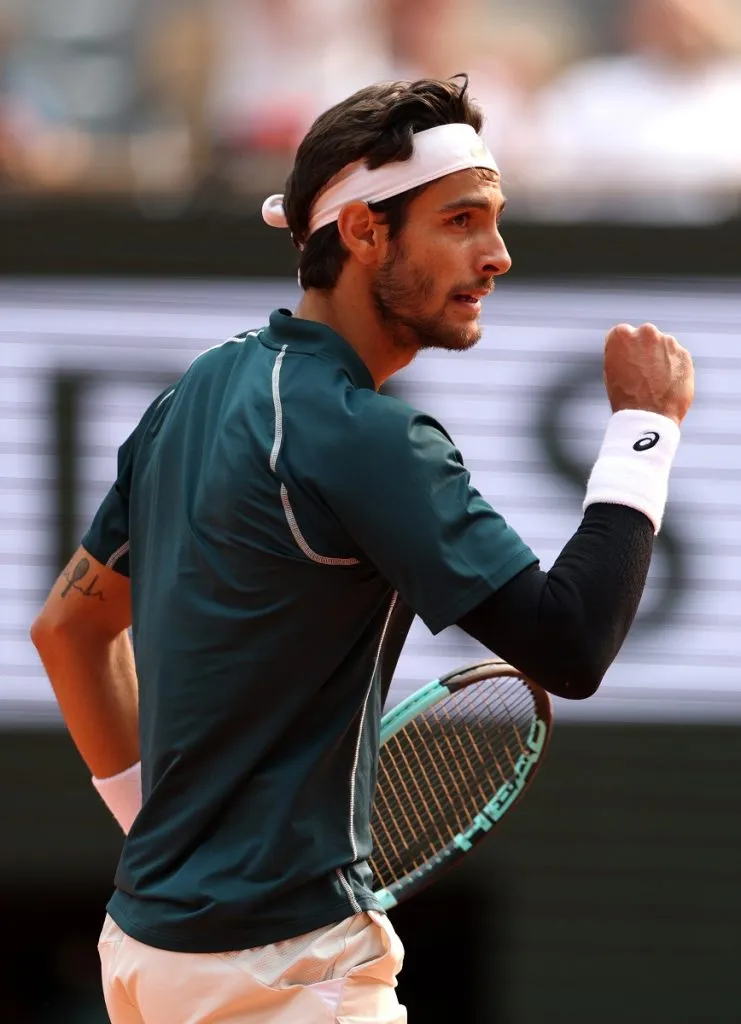 Lorenzo Musetti en los cuartos de final de Roland Garros (Getty Images).