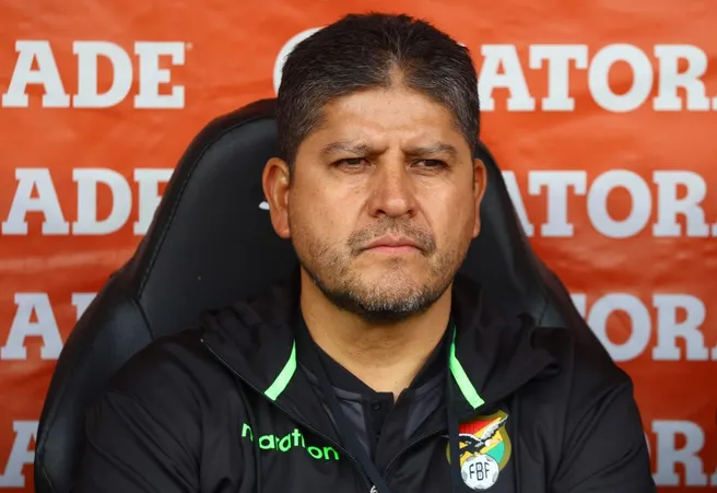 Óscar Villegas en el Estadio Nacional, donde Bolivia consiguió una victoria histórica ante Chile. (Marcelo Hernandez/Getty Images).