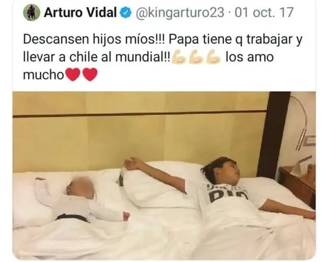 La polémica y bullada publicación de 2017 que Arturo Vidal borró.