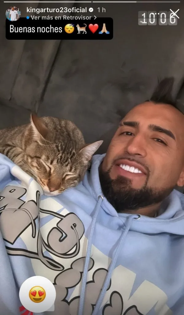 Arturo Vidal no dijo nada sobre lo ocurrido con Chile. Foto: Instagram.