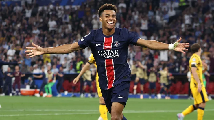 Desiré Doué, delantero francés de PSG, anotó un doblete en la final de la Champions League.