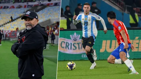 Franco Mastantuono sale al baile para una filosófica explicación de Jorge Sampaoli del fútbol moderno.