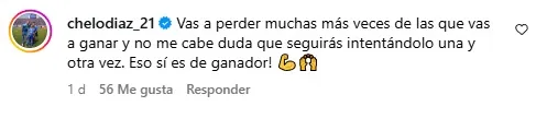Comentario de Marcelo Díaz en la publicación de Joaquín Niemann en Instagram.