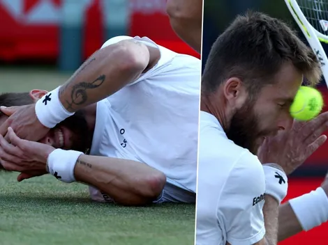 El impactante pelotazo que marcó el partido entre Fritz y Moutet