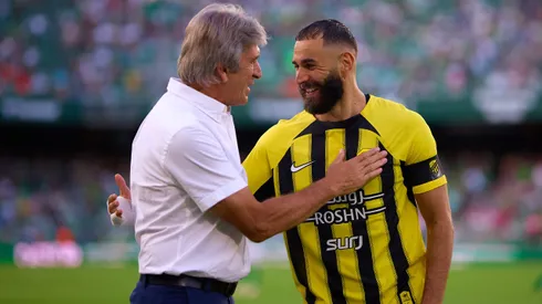 Manuel Pellegrini y Karim Benzema, que fue su jugador en el Real Madrid.