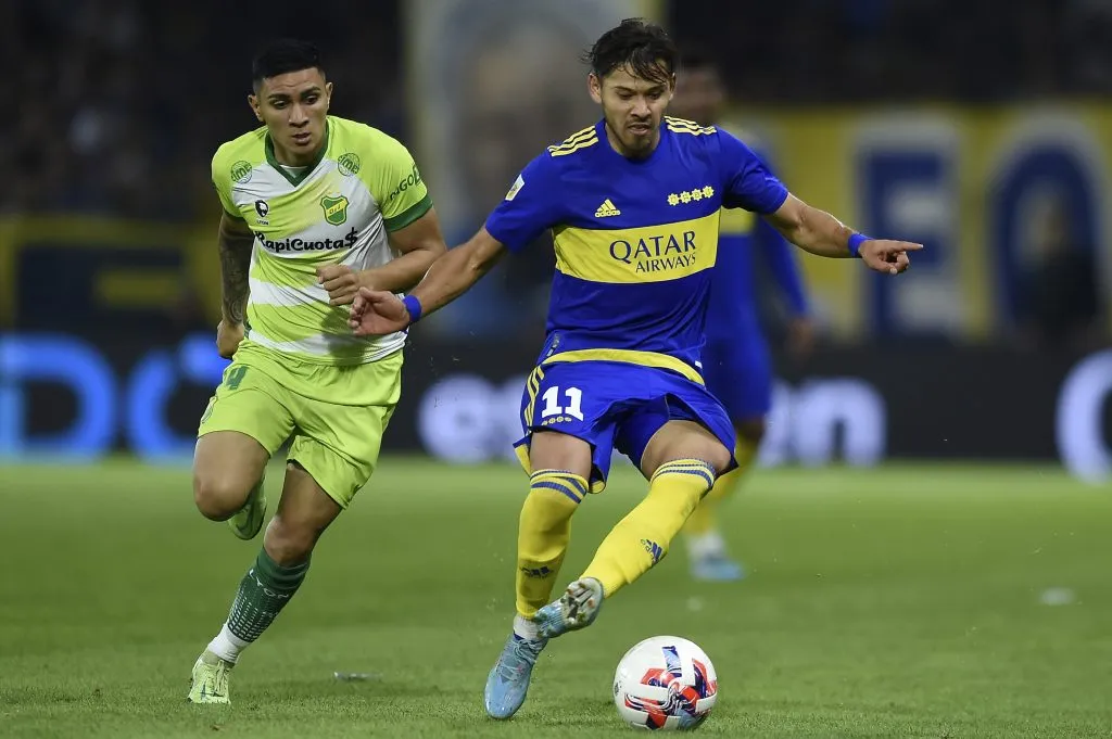 Hugo Fernández disputó 18 partidos en Defensa y Justicia, donde anotó dos goles. (Marcelo Endelli/Getty Images).
