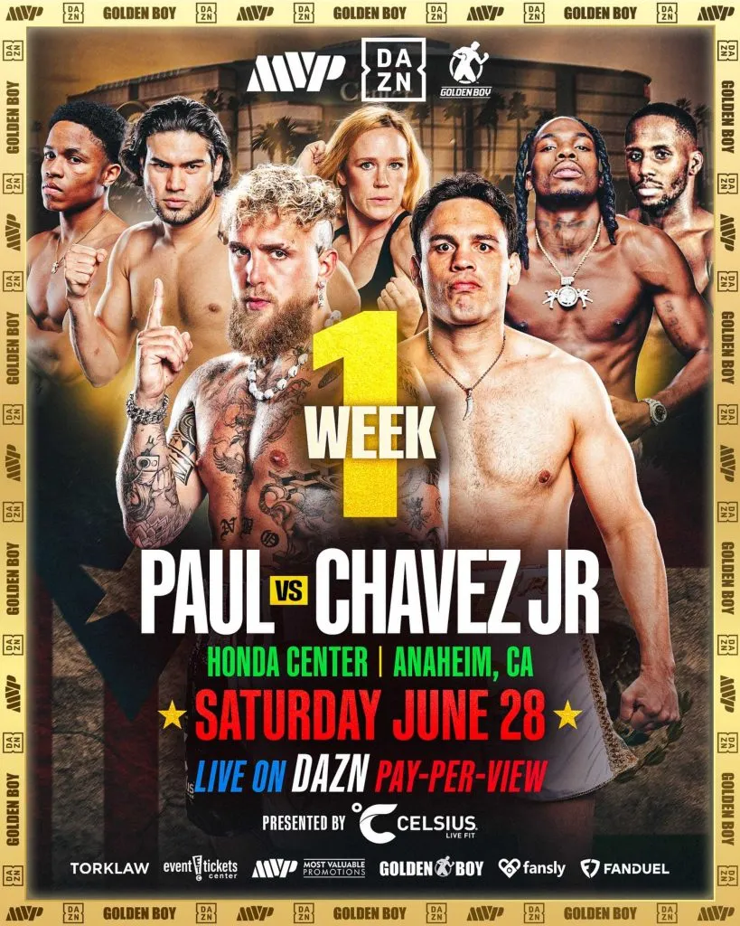 Paul y Chávez Jr se miden en un imperdible evento de boxeo este sábado 28 de junio.