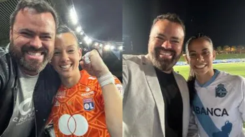 Edgar Merino, representante e varias jugadoras.