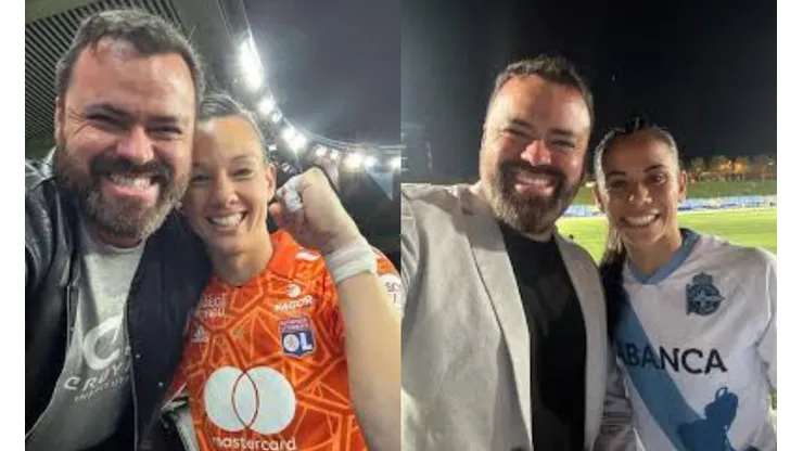 Edgar Merino, representante e varias jugadoras.