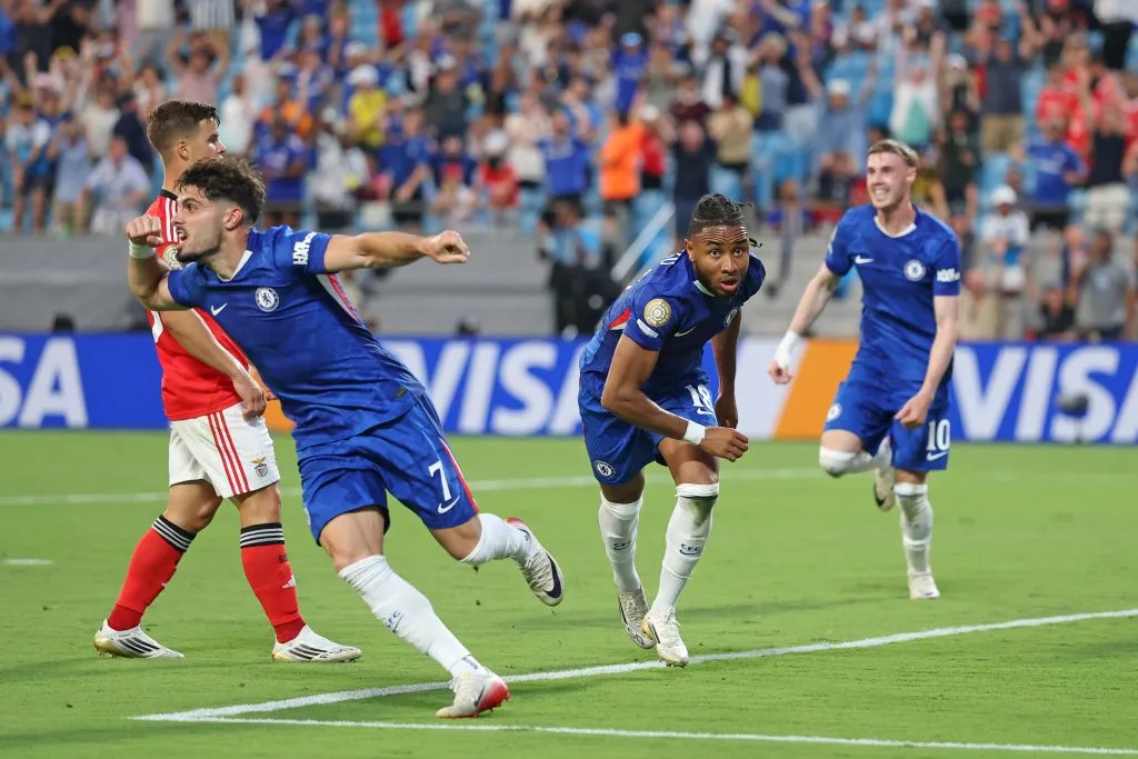 Así celebró Pedro Neto un gol ante Benfica de Portugal en el Mundial de Clubes. (Buda Mendes/Getty Images).