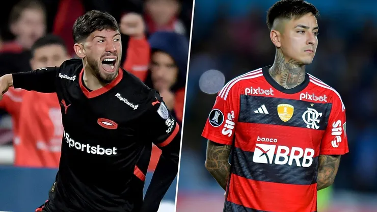 Felipe Loyola de Independiente y Erick Pulgar de Flamengo.