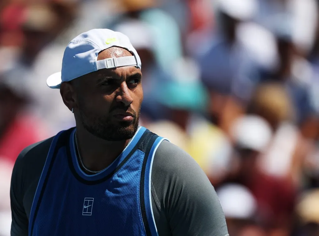 El Loco Nick Kyrgios y una de sus frases polémicas. Foto: (Photo by Al Bello/Getty Images)