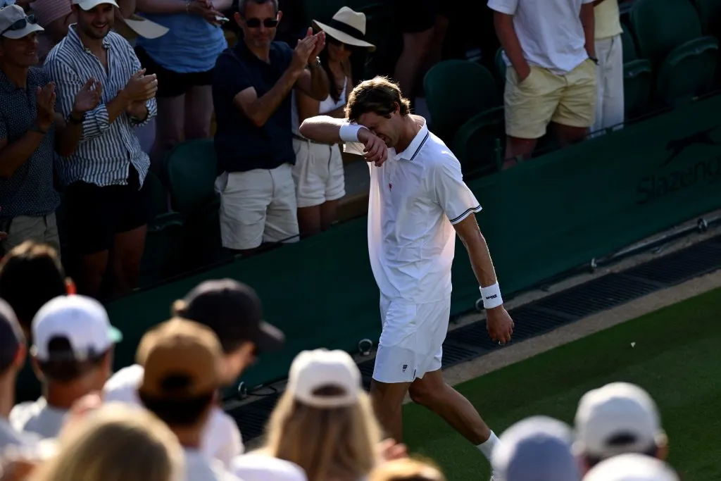 Nico Jarry lloró tras su clasificación a octavos.  (Photo by Hannah Peters/Getty Images)