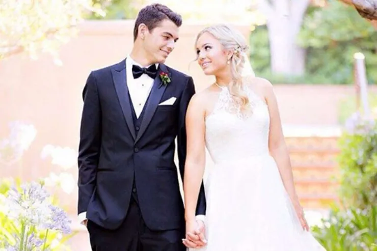 Taylor Fritz en su matrimonio con Raquel Pedraza.
