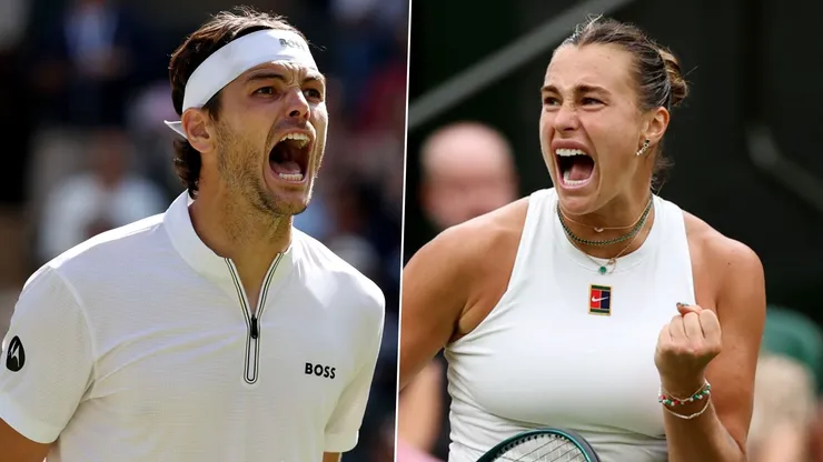 Taylor Fritz y Aryna Sabalenka en Wimbledon