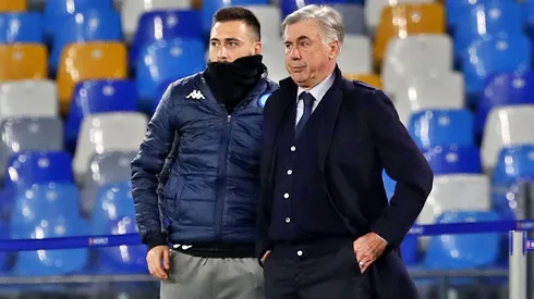 Carlo Ancelotti y su hijo Davide, dupla técnica en Brasil.