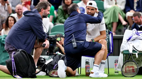 Grigor Dimitrov debió retirarse de Wimbledon por lesión.