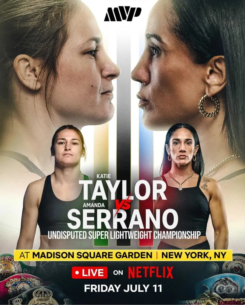 Afiche promocional del tercera combate entre Taylor y Serrano.