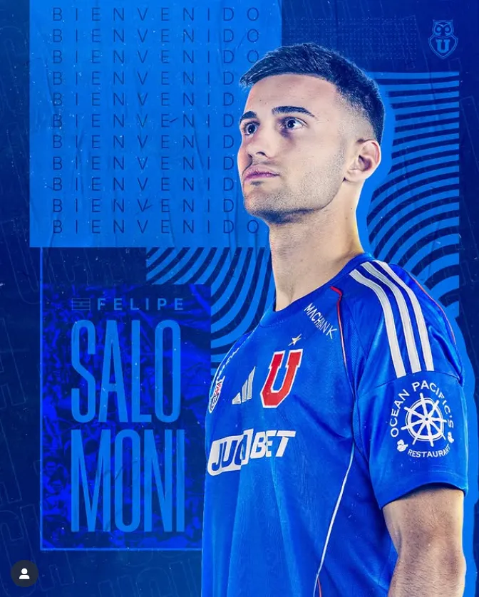 Así anunció la U de Chile a Felipe Salomoni. (Captura).