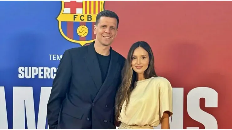 Szczesny y su esposa Marina en Barcelona.