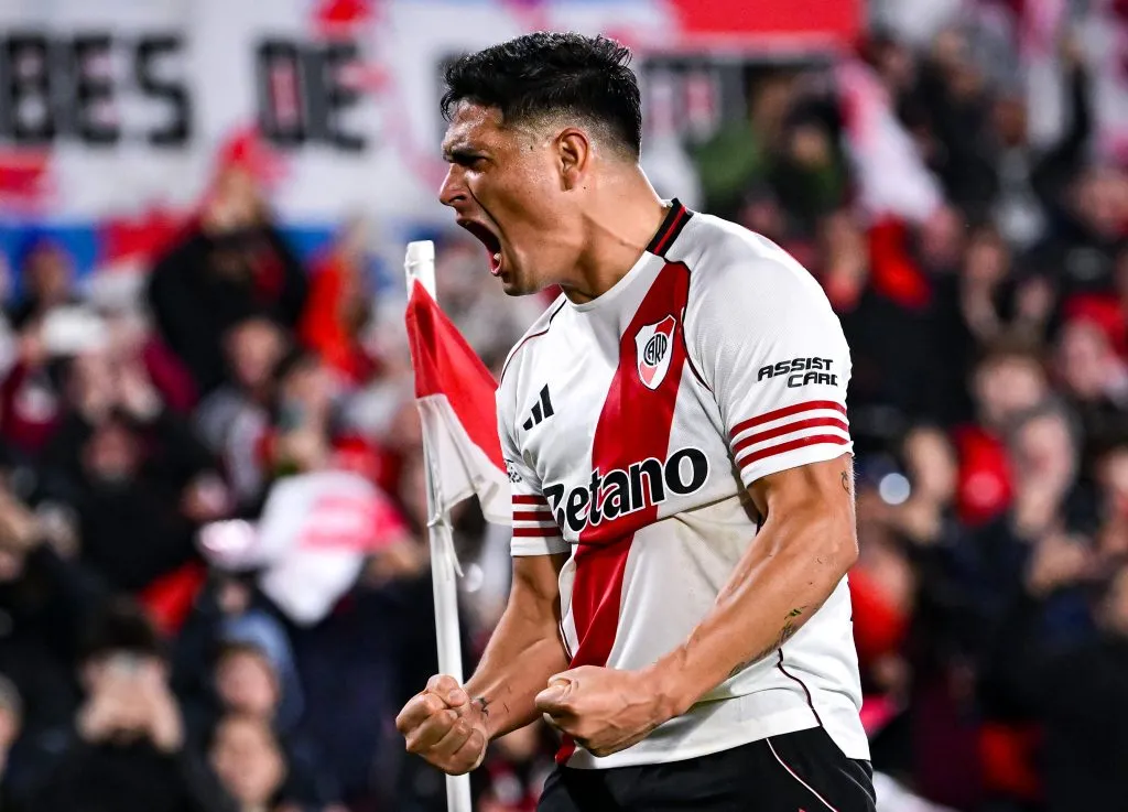 Así también gritó el gol Maxi Salas en River Plate. (Marcelo Endelli/Getty Images).
