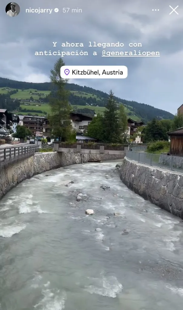 Historia de Instagram de Nicolás Jarry.