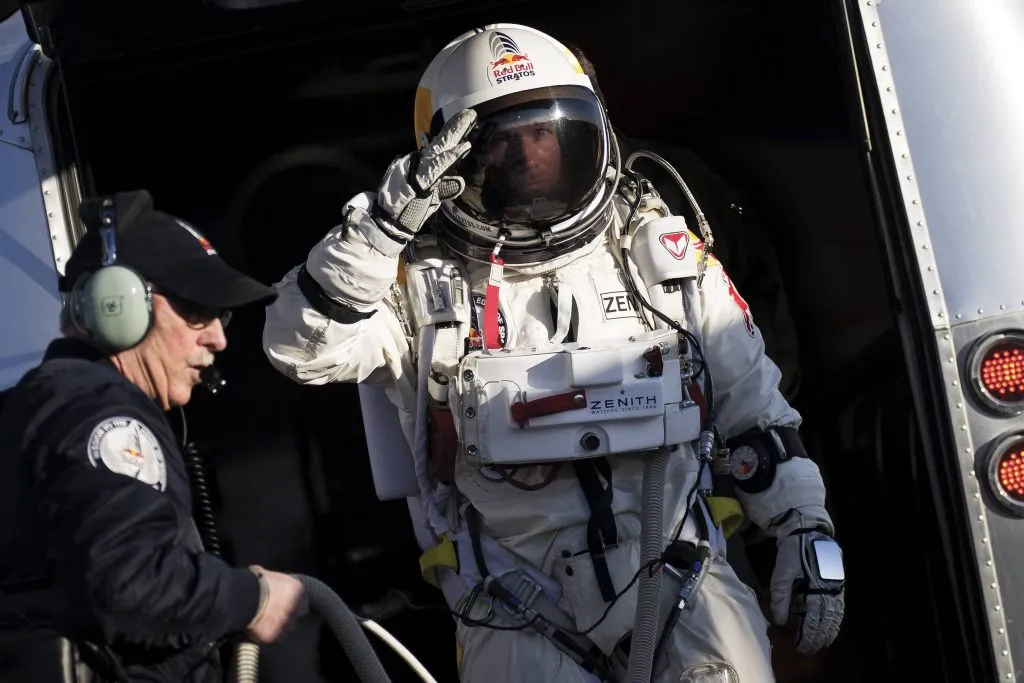 Felix Baumgartner hizo historia a nivel mundial por saltar desde la estratósfera. Foto: Joerg Mitter / Red Bull Content Pool.