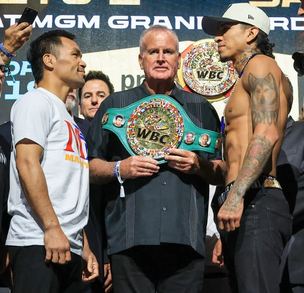 Manny Pacquiao regresa al ring este sábado por un título mundial CMB ante Mario Barrios. (Foto: Ethan Miller/Getty Images)