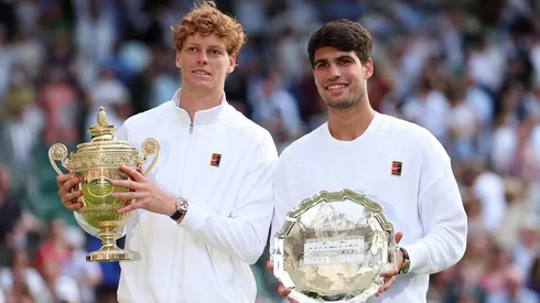 Jannik Sinner y Carlos Alcaraz en la final de Wimbledon