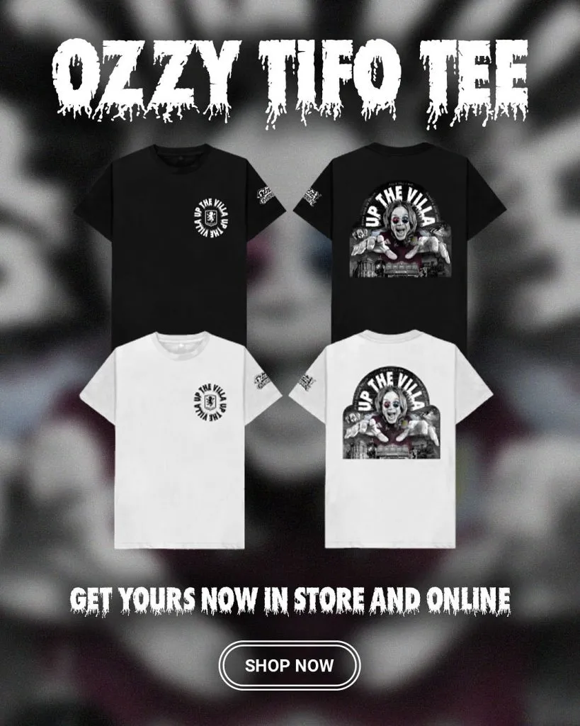 Las poleras que lanzaron a la venta Aston Villa y Ozzy Osbourne este 2025. (Foto: Instagram @ozzyosbourne)