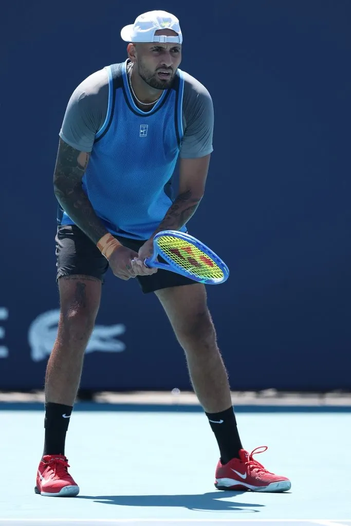Nick Kyrgios en el Masters 1000 de Miami, el último torneo que jugó antes de su pausa (Getty Images).