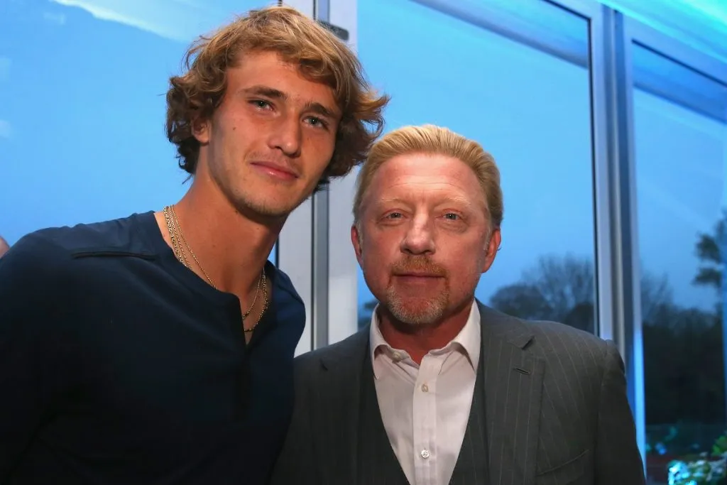 Alexander Zverev y Boris Becker en 2021 (Getty Images).